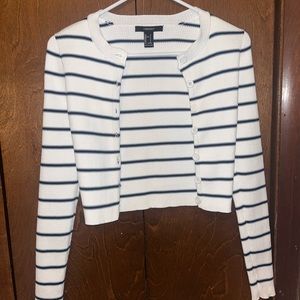 Forever 21 stripped cardigan top. Size Small.